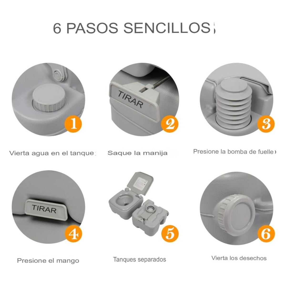 Inodoro Portátil Tanque Gran Capacidad